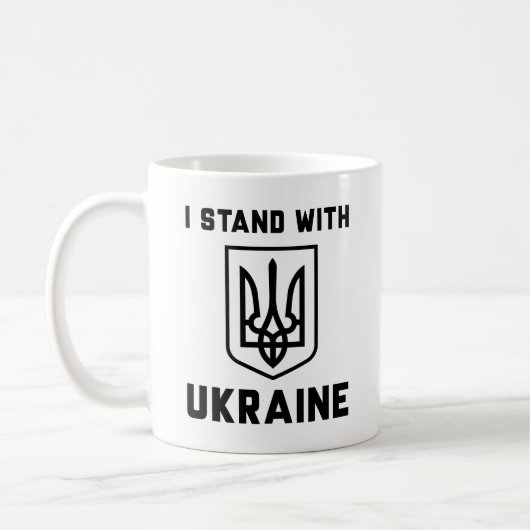 Ich stehe mit der Ukraine Kaffeetasse (Links)
