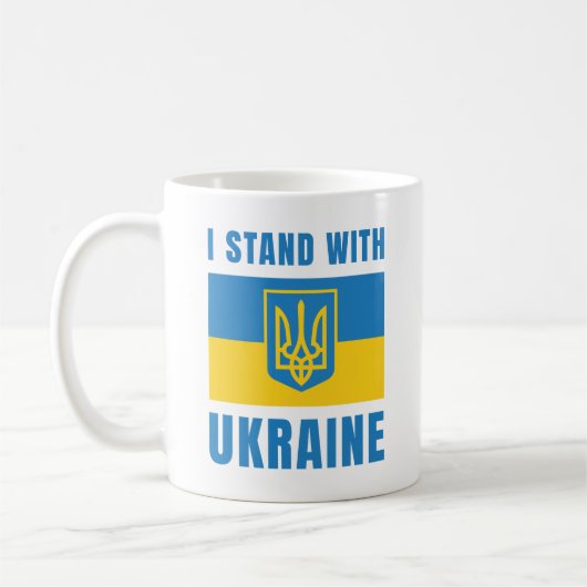 Ich stehe mit der Ukraine Kaffeetasse (Links)