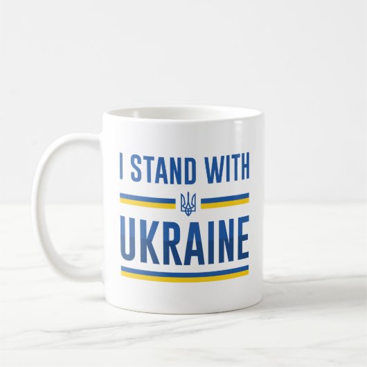 Ich stehe mit der Ukraine Kaffeetasse (Links)