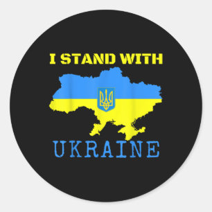 Ich stehe mit der Ukraine Karte Ende ukrainische F Runder Aufkleber