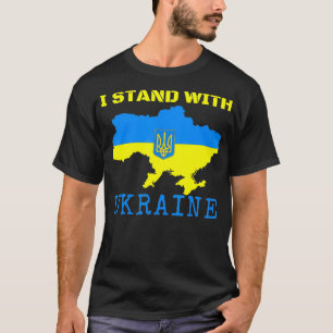 Ich stehe mit der Ukraine Karte Ende ukrainische F T-Shirt