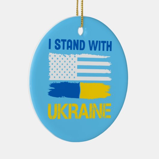 Ich stehe mit der Ukraine Keramik Ornament (Rechts)