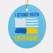 Ich stehe mit der Ukraine Keramik Ornament (Links)