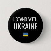Ich stehe mit der Ukraine | Nationale Flagge der U Button (Vorderseite)