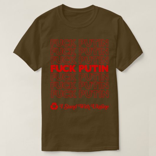 Ich stehe mit der Ukraine Putins Retro-Design T-Shirt (Design vorne)