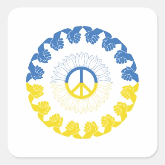 Ich stehe mit der Ukraine Quadratischer Aufkleber (Vorderseite)