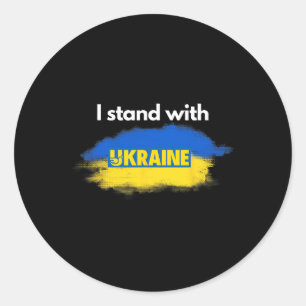 Ich stehe mit der Ukraine  Runder Aufkleber