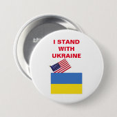 ICH STEHE MIT DER UKRAINE-SCHALTFLÄCHE BUTTON (Vorne & Hinten)