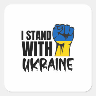Ich stehe mit der Ukraine Solidarität ukrainis Quadratischer Aufkleber