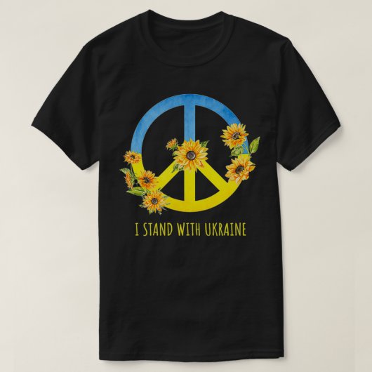 Ich stehe mit der Ukraine Sonnenblumen T-Shirt (Design vorne)