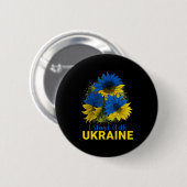 Ich stehe mit der Ukraine Sonnenblumenflagge, frie Button (Vorne & Hinten)