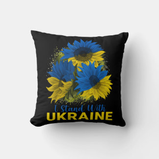 Ich stehe mit der Ukraine Sonnenblumenflagge, frie Kissen