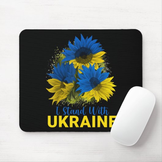 Ich stehe mit der Ukraine Sonnenblumenflagge, frie Mousepad (Mit Mouse)