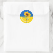 Ich stehe mit der Ukraine Sonnenblumenflagge Gelb  Runder Aufkleber (Tasche)