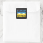 Ich stehe mit der Ukraine T - Shirt Quadratischer Aufkleber (Tasche)