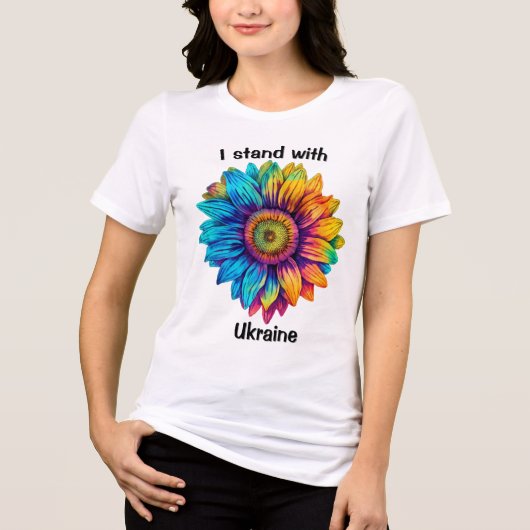 Ich stehe mit der Ukraine Tri-Blend Shirt (Vorderseite)