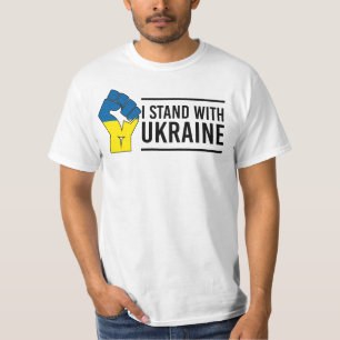 Ich stehe mit der Ukraine   Ukraine Flag Hand Flag T-Shirt