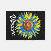 Ich stehe mit der Ukraine Ukraine-Flagge Sonnenblu Fleecedecke (Vorderseite (Horizontal))