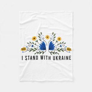 Ich stehe mit der Ukraine Ukraine-Flagge Sonnenblu Fleecedecke
