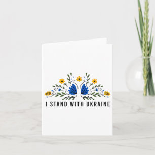 Ich stehe mit der Ukraine Ukraine-Flagge Sonnenblu Karte