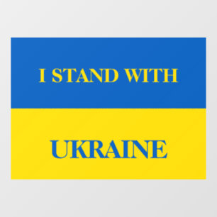Ich stehe mit der Ukraine. Ukrainische Flagge. Fensteraufkleber