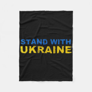 Ich stehe mit der Ukraine - Ukrainische Flagge Fleecedecke