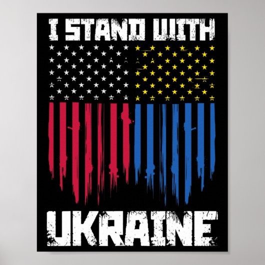 Ich stehe mit der Ukraine Ukrainischer Stolz 2  Poster (Vorne)