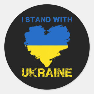 Ich stehe mit der Ukraine Ukrainischer Stolz 5  Runder Aufkleber