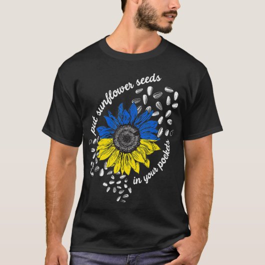 Ich stehe mit der Ukraine und lege Sonnenblumenker T-Shirt (Vorderseite)