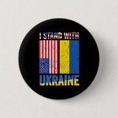 Ich stehe mit der Ukraine und unterstütze die ukra Button (Vorderseite)