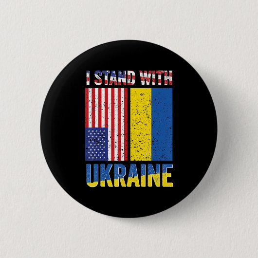 Ich stehe mit der Ukraine und unterstütze die ukra Button (Vorderseite)