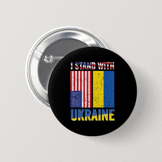 Ich stehe mit der Ukraine und unterstütze die ukra Button (Vorne & Hinten)
