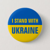 Ich stehe mit der Ukraine und unterstütze die ukra Button (Vorderseite)