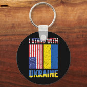 Ich stehe mit der Ukraine und unterstütze die ukra Schlüsselanhänger (Vorderseite)