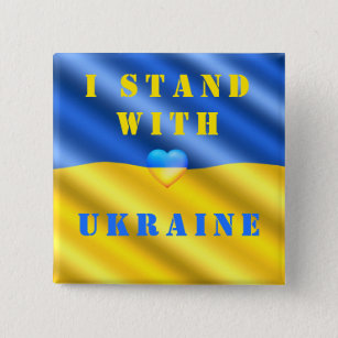 Ich stehe mit der Ukraine - Unterstützung der Fahn Button