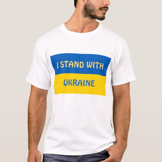 Ich stehe mit der Ukraine | Unterstützung T-Shirt (Vorderseite)