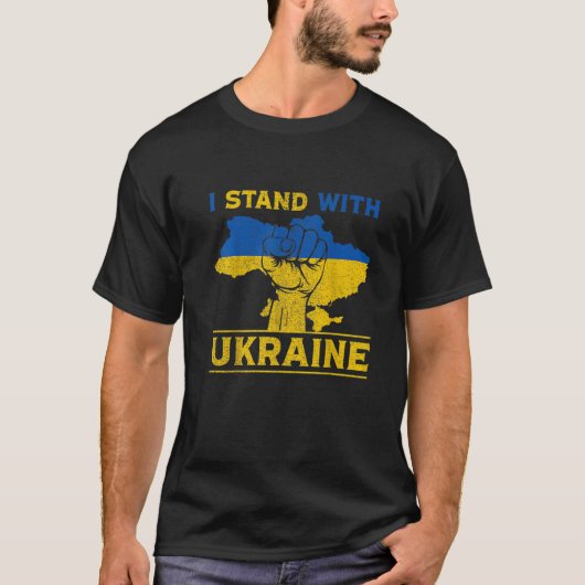 Ich stehe mit der Ukraine Unterstützung Ukraine Ka T-Shirt (Vorderseite)