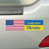 Ich stehe mit der Ukraine USA Amerikanisches Flag  Autoaufkleber (Auf Auto)