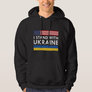 Ich stehe mit der Ukraine USA Hoodie