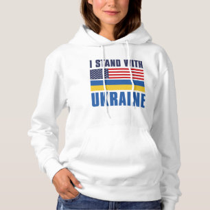 Ich stehe mit der Ukraine USA Hoodie