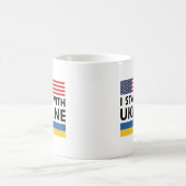Ich stehe mit der Ukraine USA Kaffeetasse (Mittel)