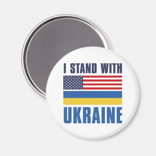 Ich stehe mit der Ukraine USA Magnet (Vorderseite/Rückseite)
