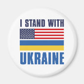 Ich stehe mit der Ukraine USA Magnet (Vorne)