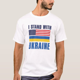 Ich stehe mit der Ukraine USA T-Shirt