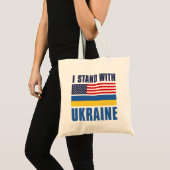 Ich stehe mit der Ukraine USA Tragetasche (Vorderseite (Produkt))