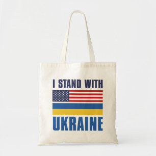 Ich stehe mit der Ukraine USA Tragetasche