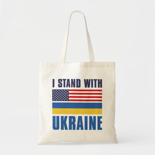 Ich stehe mit der Ukraine USA Tragetasche (Vorne)