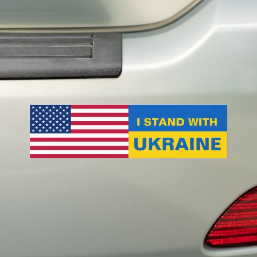 Ich stehe mit der Ukraine, USA und der amerikanisc Autoaufkleber (Auf Auto)