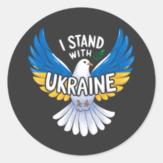 Ich stehe mit der Ukraine zur Unterstützung der uk Runder Aufkleber