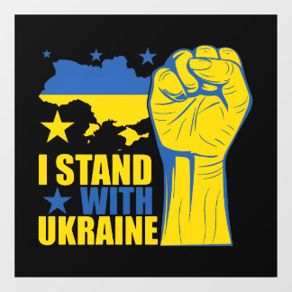 Ich stehe mit der Ukraine zusammen. Unterstützung Fensteraufkleber
